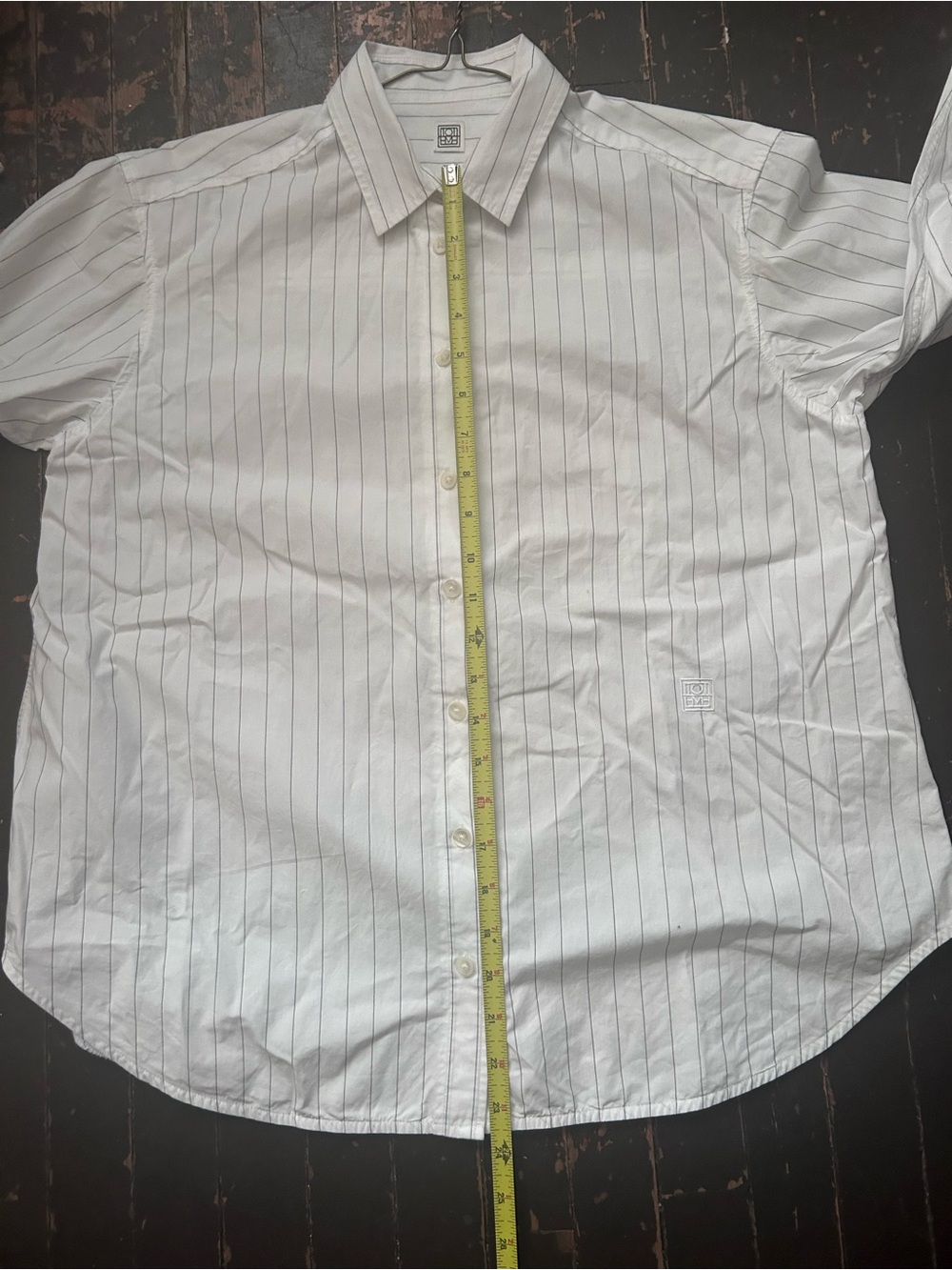 TOTEME Signature Cotton Pinstripe Button-Down Shirt - Picture 11 of 13